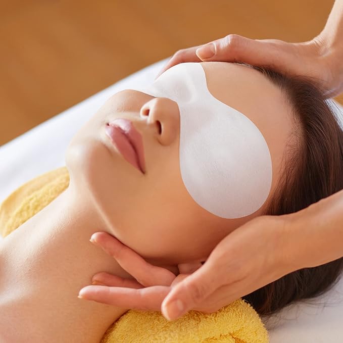 Joez Wonderful 300 Sheets Disposable Eye Mask Paper, Non Woven Eye Care Patches Paper Eye Covers, Cotton Spa Eye Pads for Facials, DIY Clear Eye Mask Paper Beauty Sheets for Makeup…