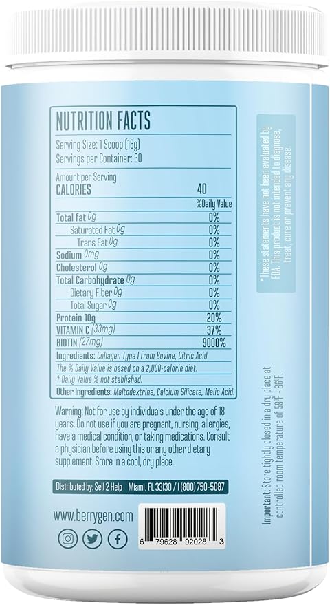 Unflavored Collagen Protein Powder with Biotin & Vitamin C – Powerful Bone & Joint Support, Anti-Aging Formula for Radiant Skin, Hair & Nails, Antioxidant-Rich Wellness Boost – 500g (2)