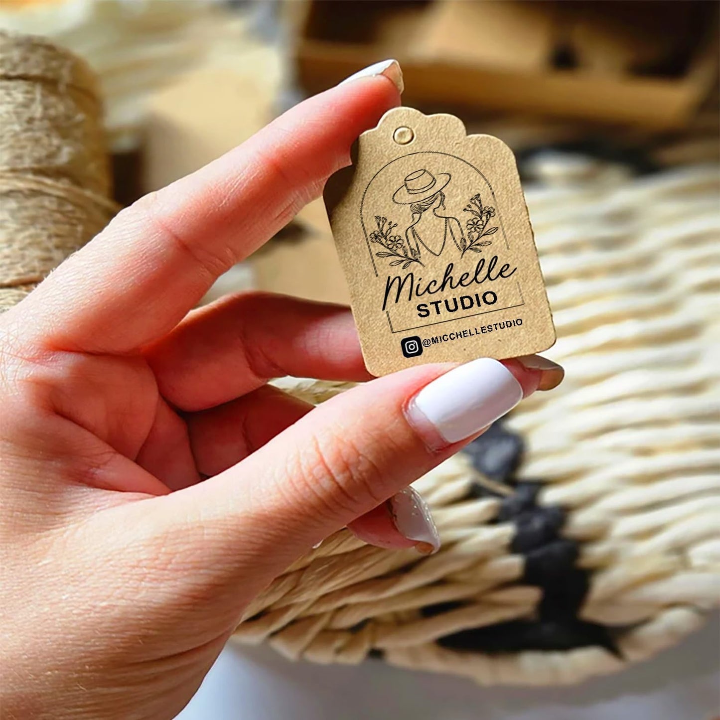 100–500PCS Custom Price Tags with String, Personalized Kraft Hang Tags for Clothing, Jewelry, Bags, Wedding, Small Business&Gift Packaging