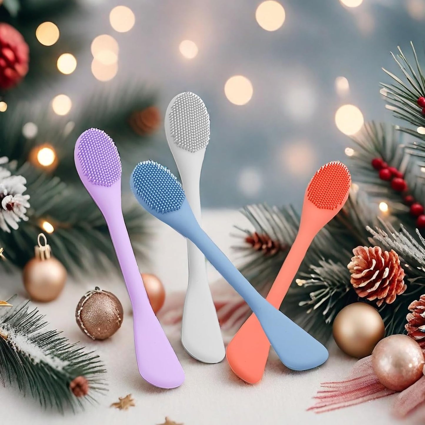 Silicone Face Mask Brush, Face Scrubber for Gentle Exfoliating & Hairless Moisturizers Applicator Tools for Apply Mud, Clay, Charcoal Mixed Mask, Cream, Lotion