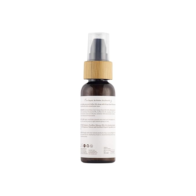 Omorfee 100% Organic Regenerative Caffeine Eye Cream, Eye Serum for Dark Circles, Puffiness, Bags Under Eye, Eye Brightening Cream, Repair Fine Lines, Wrinkles & Aging, for All Skin Types 1.76 Oz.