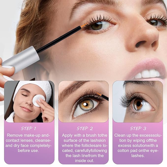 Premium Eyelash Growth Serum and Eyebrow Enhancer by Aomock, Lash Serum - 5ml,Lash Boost Serum for Longer, Fuller, Thicker Lashes & Brows…