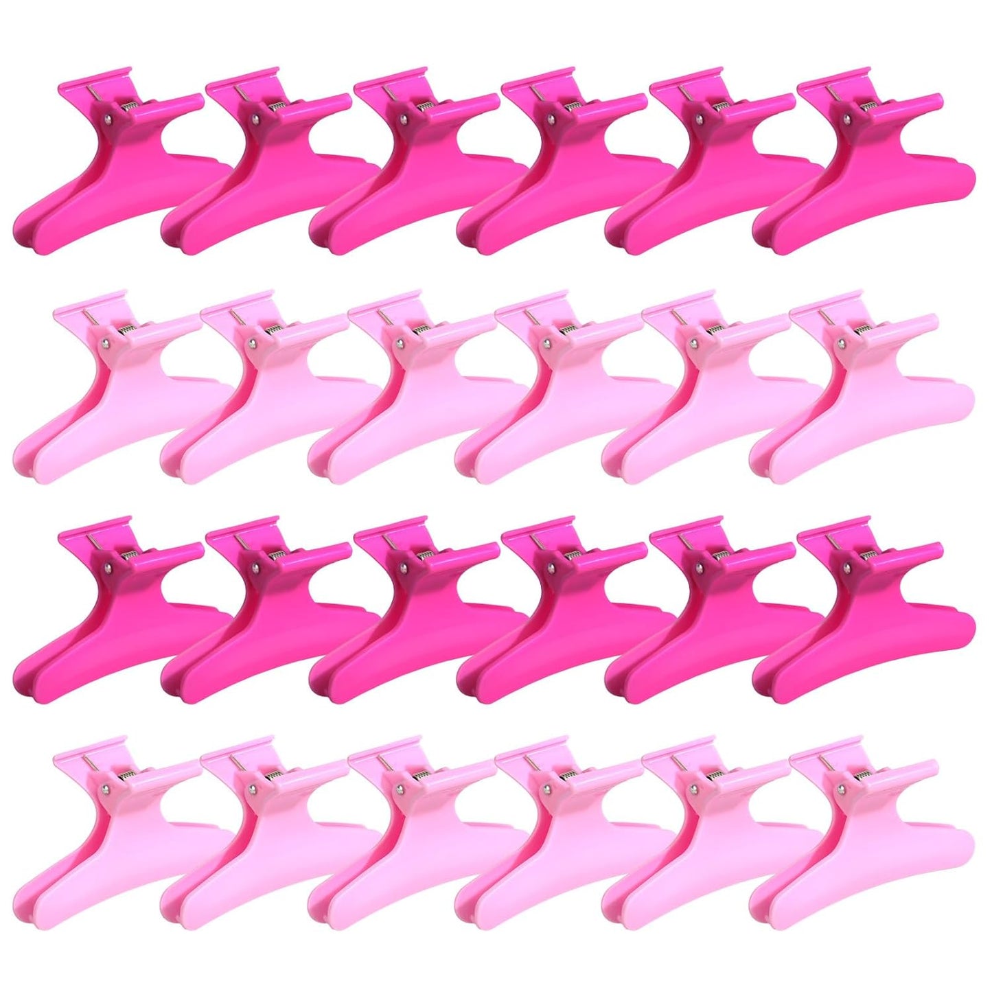 24 Pcs Pink and Hot Pink Butterfly Hair Clips for Styling and Sectioning - Pro Claws Clamps for Cutting, Coloring - Hair Accessories for Women Girls