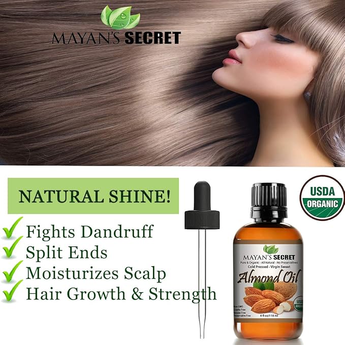 Pure Carrier and Essential Oils for Skin Care, Hair, Body Moisturizer for Face-Anti Aging Skin Care (Almond, 4oz)