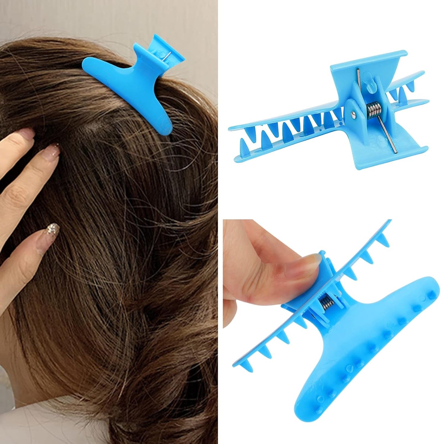 Ondder 12 Pack Butterfly Hair Clamps Clips Hair Claw Clips Salon Pro Section Clip for Styling Sectioning Cutting Coloring Hair Clips Hairdressing Salon Tool Hair Accessories for Women Girls