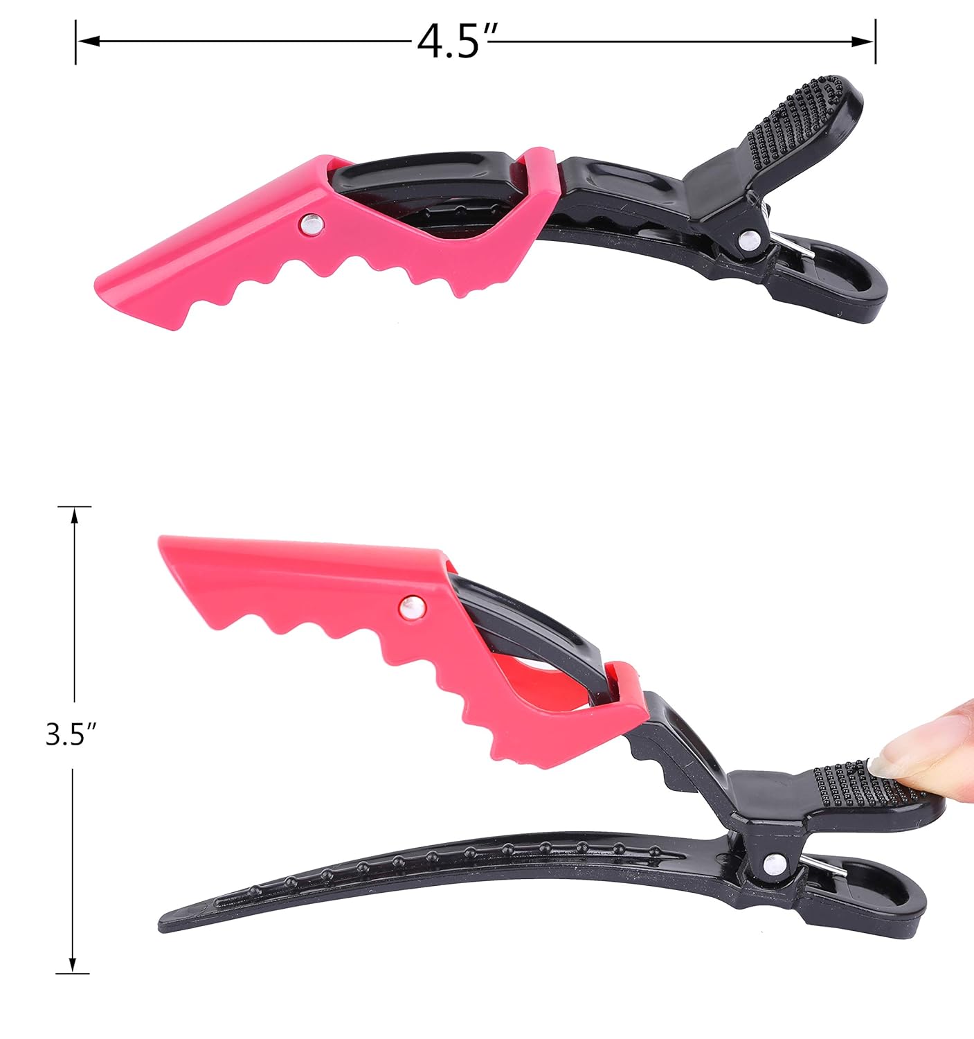 HH&LL Hair Clips for Women – Wide Teeth & Double-Hinged Design – Alligator Styling Sectioning Clips of Professional Hair Salon Quality - 10Pack (RROYG)