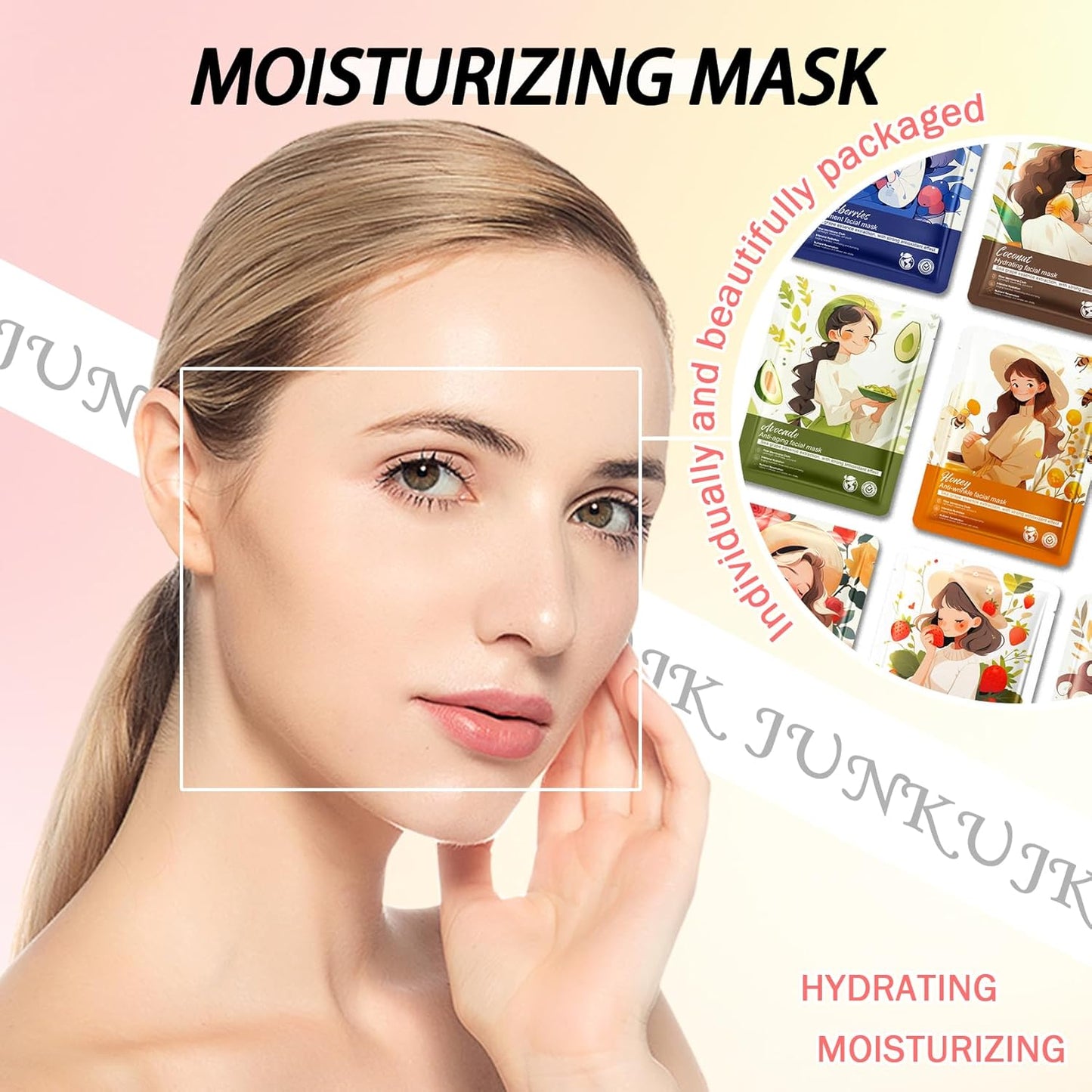10PCS Hydrating Facial Sheet Mask,Moisturizing Face Masks Skincare Gift Set,Long Lasting Face Mask Skin Care & Facial Mask Kit for All Skin Types 12
