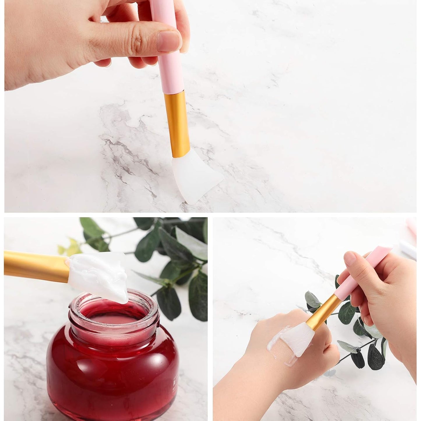 30 Pieces Silicone Face Mask Brushes Soft Silicone Facial Mud Applicator Clay Tools Face Mask Beauty Tools for Sleeping Mask, Mud Mask, Hairless Body Lotion and Body Butter, 5 Colors