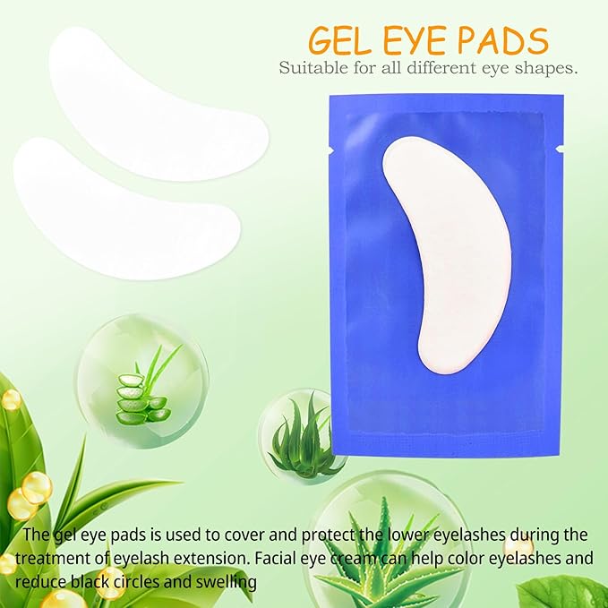 50 Pairs Under Eye Patches, Eye Gel Pads, Eyelash Extension Eye Pads for DIY Lash Extension Supplies, Eyelash Extension (50 Pairs, Blue)