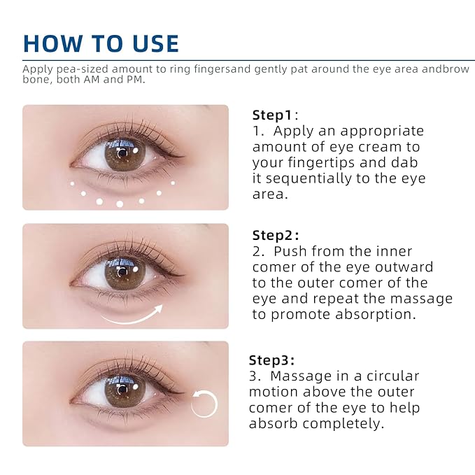 Retinol Under Eye Cream, Anti-aging Eye Cream for Eye Bags, Retinol Eye Cream for Dark Circles, Puffiness and Wrinkles, Suitable for all skin types (0.51 Fl Oz)