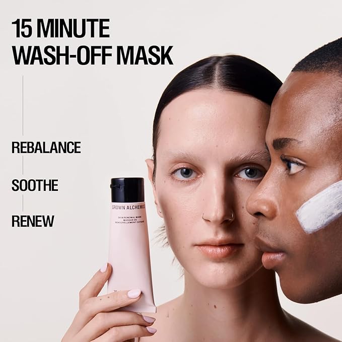 Grown Alchemist Skin Renewal Mask - Deep Cleansing Clay Mask for Face with All Natural Ingredients rich in Vitamins A, E & D - Facial Skin Care Product for Firmer, Smoother, & Toned Skin (75 ml)