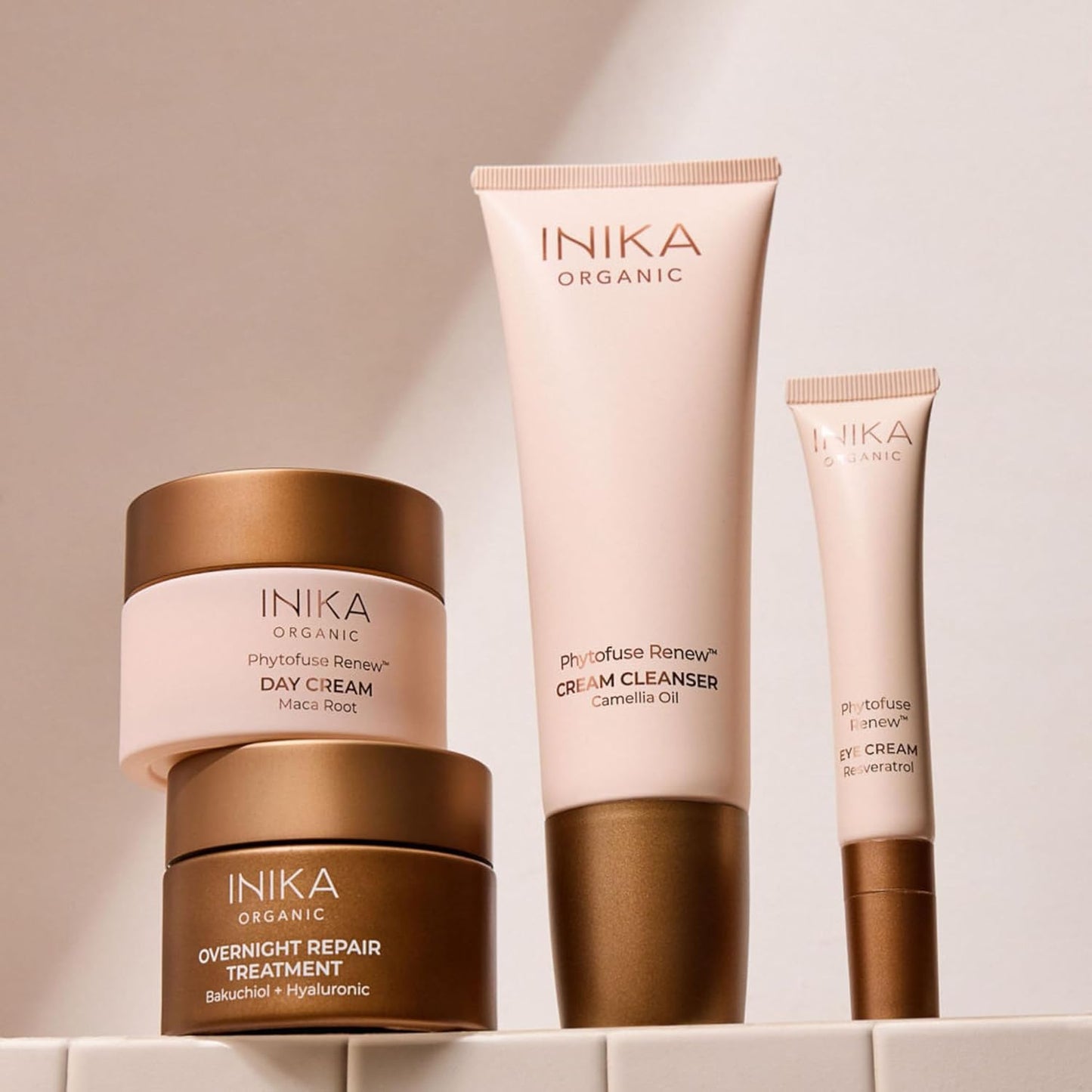 INIKA Organic Phytofuse Renew™ Cream Cleanser | Sensitive, 100% Natural, Deeply Cleanse & Boost Ccirculation. Restores Hydration & Protects Skin Barrier. 100mL