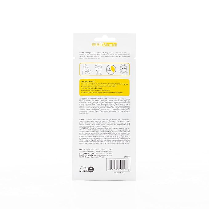 BioMiracle Natural Face Mask Variety Pack, Pack of 15, with Hydrating Face Masks, Nourishing Face Masks