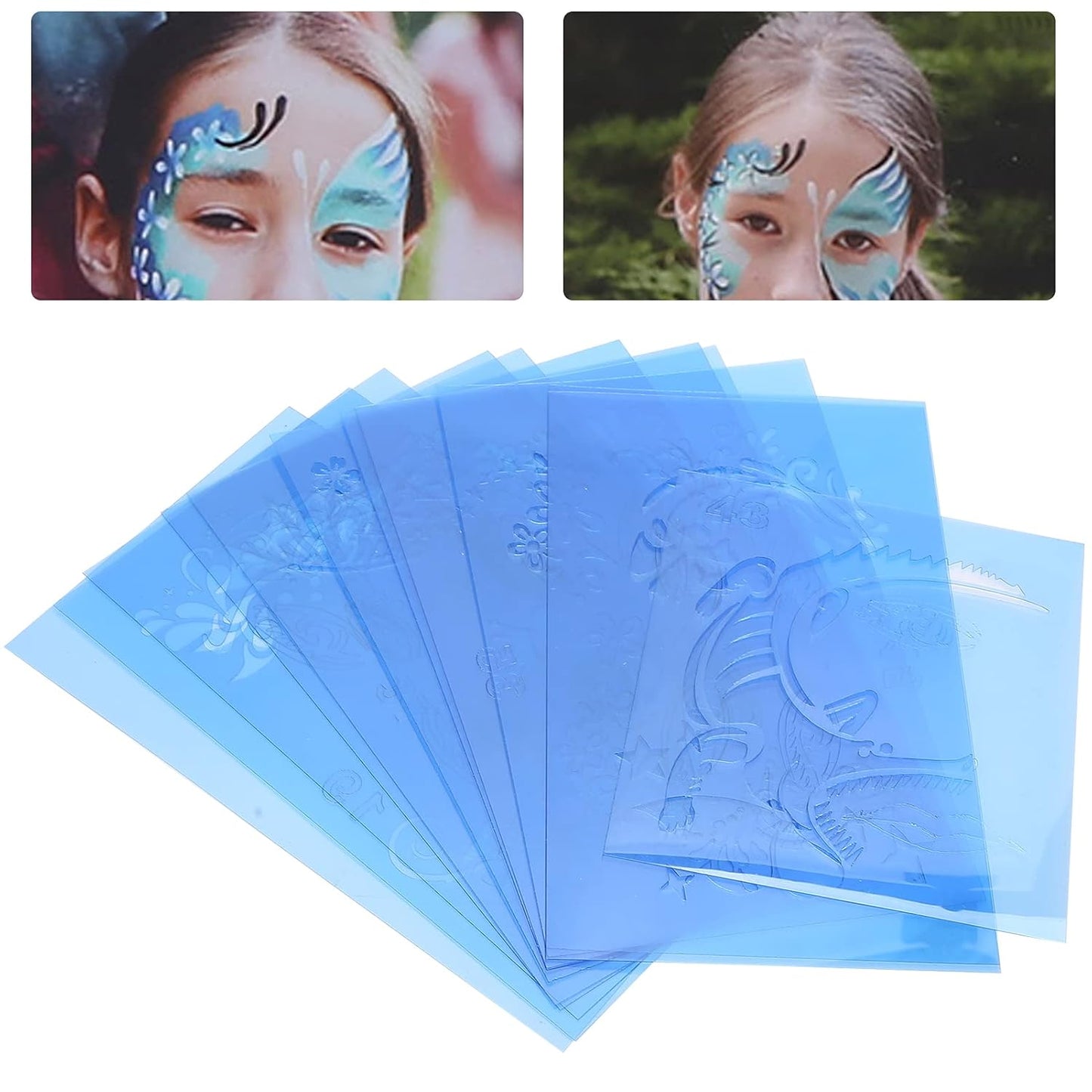 12 Pieces Face Painting Template, Reusable Face Paint Makeup Body Painting Template for Kids Adult, Suitable for Birthday Halloween Christmas