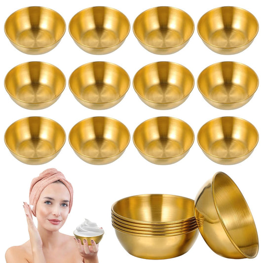 12 Pcs DIY Face Mask Mixing Bowl 3.23" Stainless Steel Esthetician Facial Mask Bowl Facial Bowls Small Mixing Bowls Esthetician Supplies for Lady Women Skincare Home Salon Cosmetic Beauty