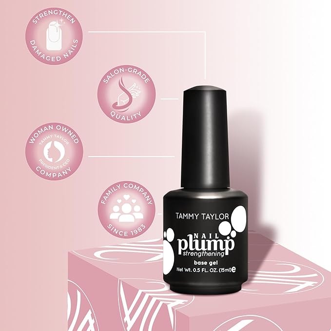 Tammy Taylor Nail Plump Nail Hardener | Extra Strength Healthy Natural Nail Strengthener Polish for Thin Nails and Split Nail Growth Oil Treatment | Helps Repair Damaged Nailbeds and Nail Biting | Kit