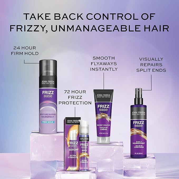 John Frieda Frizz Ease Extra Strength Hair Serum, Instantly Smooths for Healthy, Hydrated, Frizz-Free Hair, for Thick and Coarse Hair, with Argan + Coconut Oil for Heat Protection, 1.69 Oz, Pack of 2