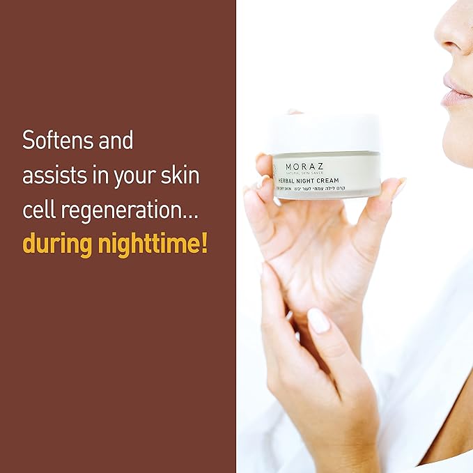 Moraz Herbal Night Cream – SLS & Paraben-Free Anti Aging Moisturizer Face Cream with 68% Rosemary Extract, Jojoba Oil, Coconut Oil & Cocoa Butter – Vitamin E Face Cream for Dry Skin, 1.7 Fl Oz