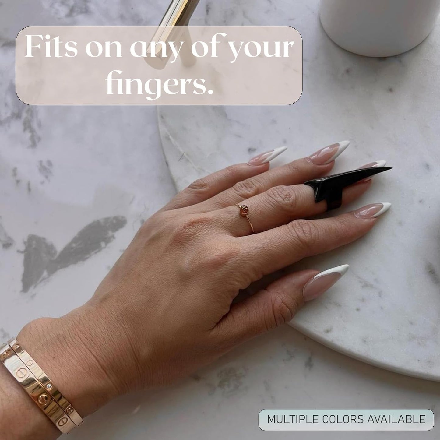 Quick Braid Aid Finger Parting Tool Hair Sectioning Ring - Stainless Steel Stitch Braiding Tools for Durable Dreadlocks Wig, Curling Quick Installation of Weave Human Hair Extensions (Yellow)