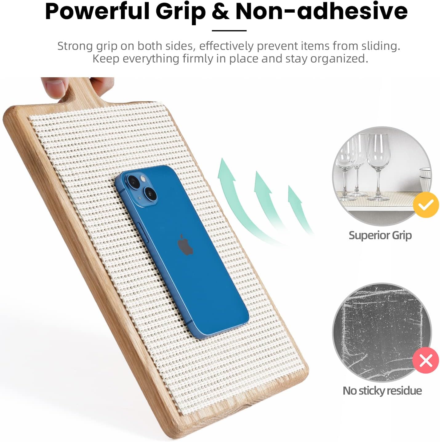 BAGAIL Drawer and Shelf Liner, 12 in X 10 Ft Non-Adhesive Shelf Liners for Kitchen Cabinets, Thick Strong Grip Liners for Desk, Shelves, Bathroom Drawers, Cabinet Protection - White