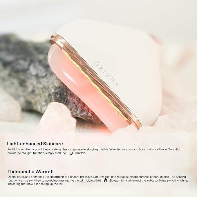 Aurora Gua Sha Device, VRAIKO Aurora-X Handheld Gua Sha Device, White Jade Stone Face Massagers