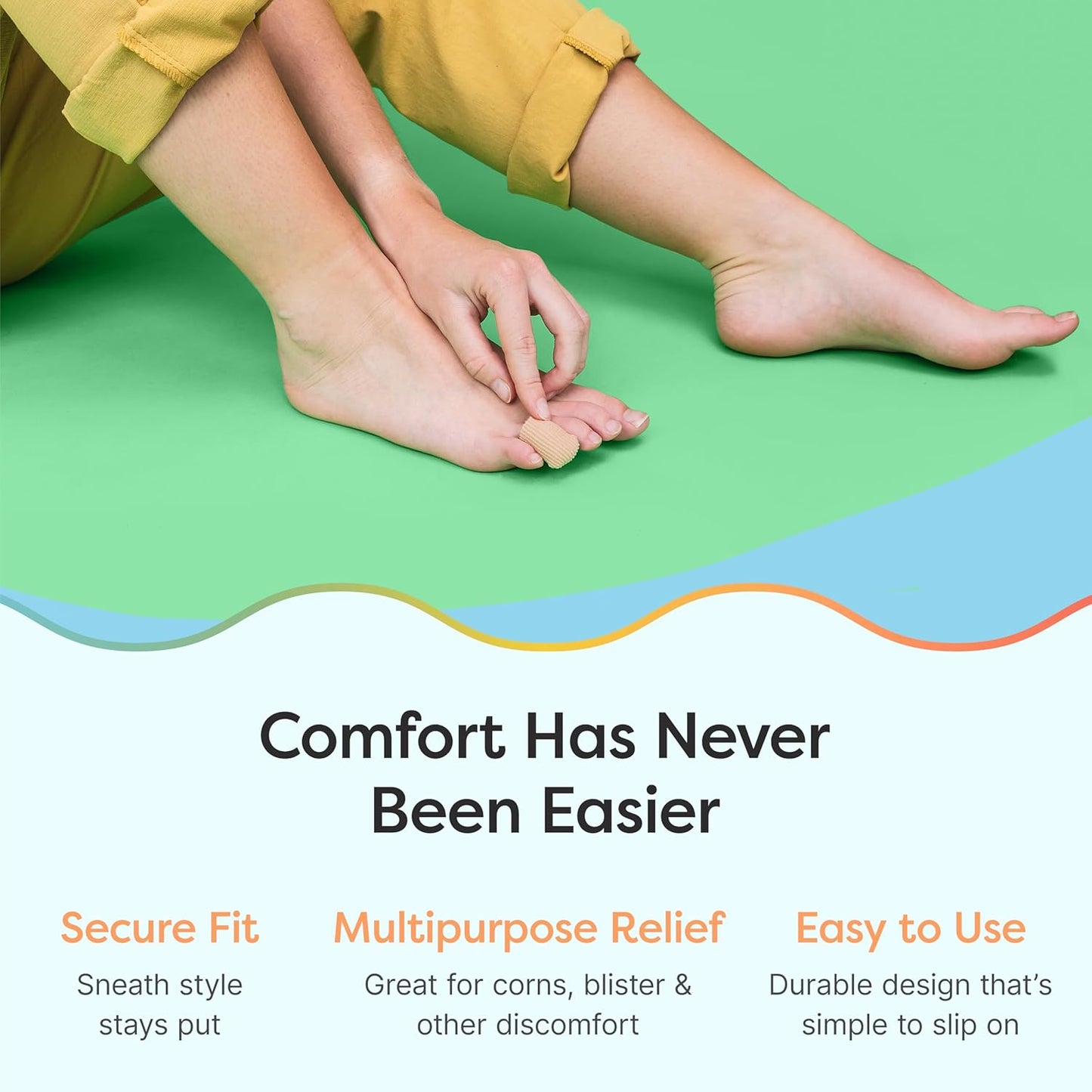 ZenToes Fabric Toe Protectors | Promotes Skin Hydration & Blister Prevention | Medical-Grade Gel Lining | Washable & Reusable Corn, Callus & Ingrown Toenail Relief Between Toes | Small, 5-Pack