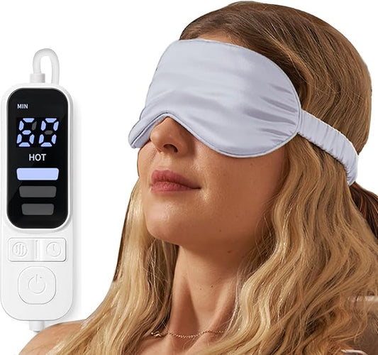 Heated Eye Mask for Dry Eyes,FSA HSA Eligible,Syndrome, MGD, Blepharitis, Stye Eye Treatment,Warm Compress for Eyes, Cool Eye Masks for Dark Circles and Puffiness,Soothe Eye Discomfort.(Grey)