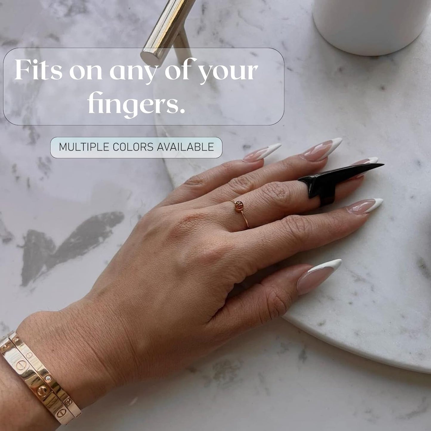 Quick Braid Aid Finger Parting Tool - Stainless Steel Stitch Braiding Tools for Durable Dreadlocks Wig & Installation of Weave Human Hair Extensions Beader Hair Parter Tools (White Glitter)