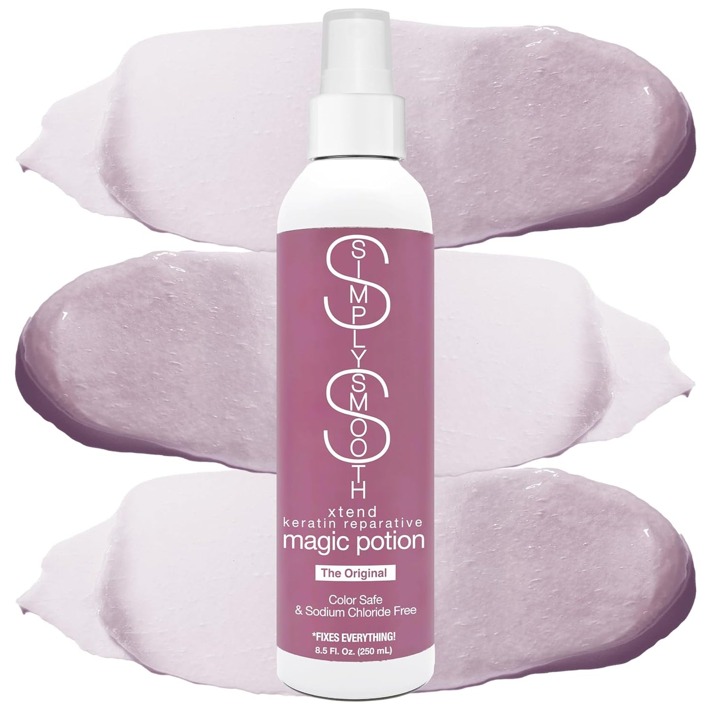 SIMPLY SMOOTH Magic Potion Original Leave In Conditioner Detangler & Heat Protection Styling Spray Repair & Reduce Breakage Color Safe & Sodium Chloride Free 8.5oz