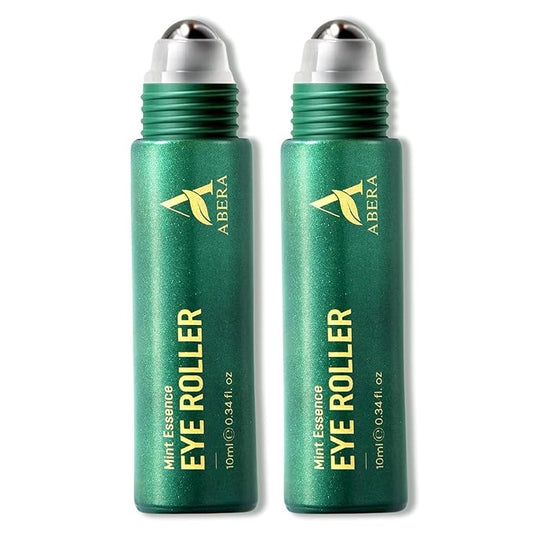 Abera Eye Roller Serum with Mint Essence for Men, Vitamin C and Peptides - Energizing Serum for Dark Circles and Puffiness, Fine Lines Serum, 0.34 fl oz (B. 2 Boxes)