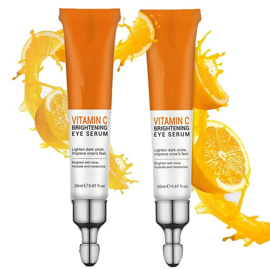 Vitamin C Eye Cream for Dark Circles, Fine Lines Puffiness Crow's Feet Eye Bags Under Eyes Treatment for Women & Men, Advanced Super C Serum With Hyaluronic Acid 1.34 oz (2)