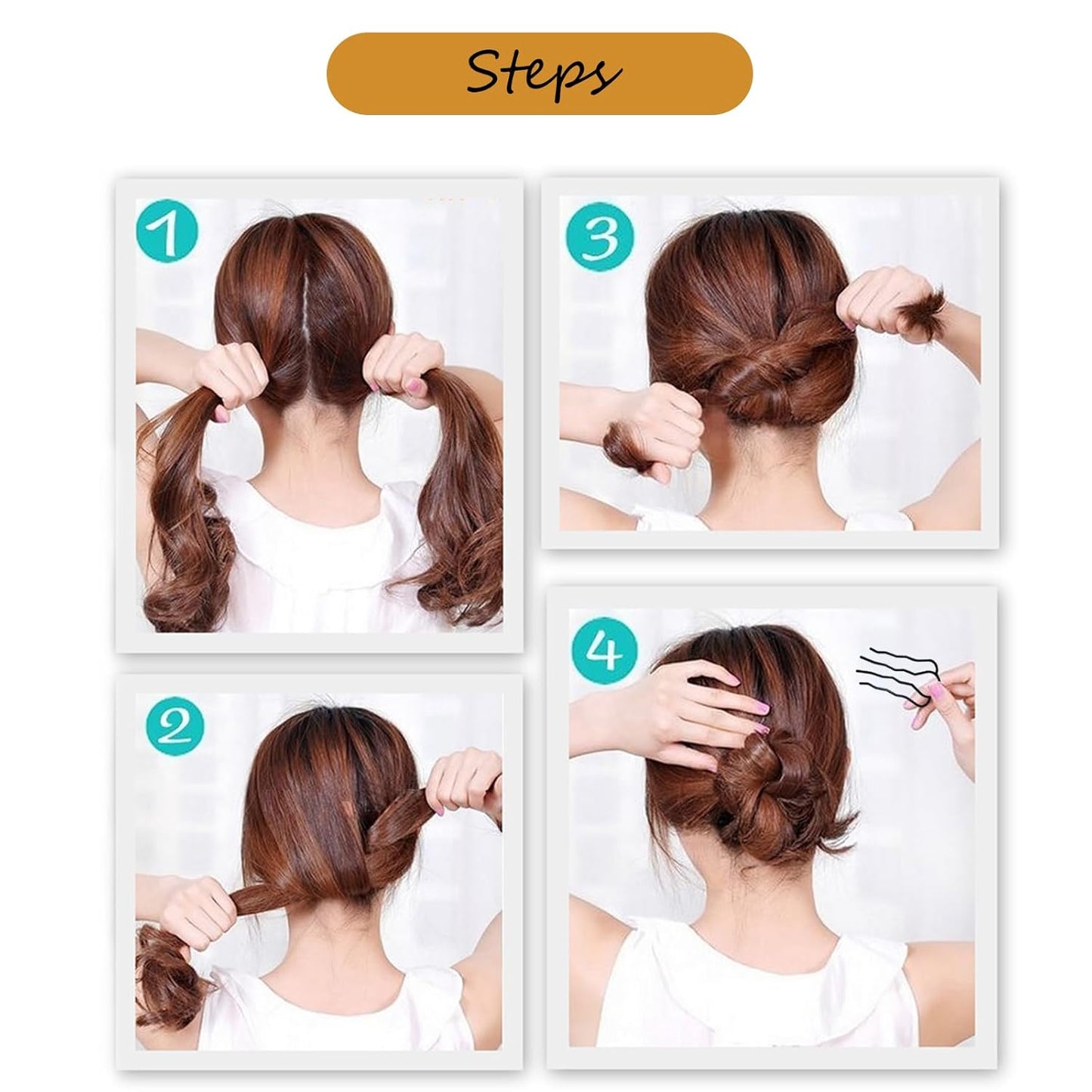 10 Pieces Hair Side Combs Metal Hair Fork Clip French Twist Comb Updo Hair Stick, U-Shape Teeth Styling Tools Messy Bun Maker Vintage Hairstyle Hair Pins Hair Accessories for Women and Girls