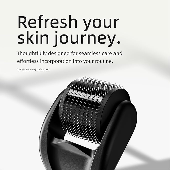 Microneedling Roller for Face and Beard | Derma Roller for Women and Men | Micro Needle Roller for Scalp Face [Compact]