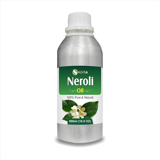 Salvia Neroli Oil (Citrus Aurantium) Therapeutic Essential Oil Amber Bottle 100% Natural Uncut Undiluted Pure Cold Pressed Aromatherapy Premium Oil by Salvia (500 ML)