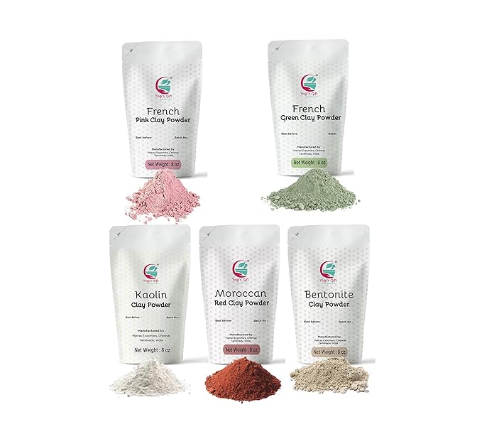 YOGI’S GIFT – Celebrating health Multi Pack | Pack of 5 Clays + Rose Petal Powder for bundle……