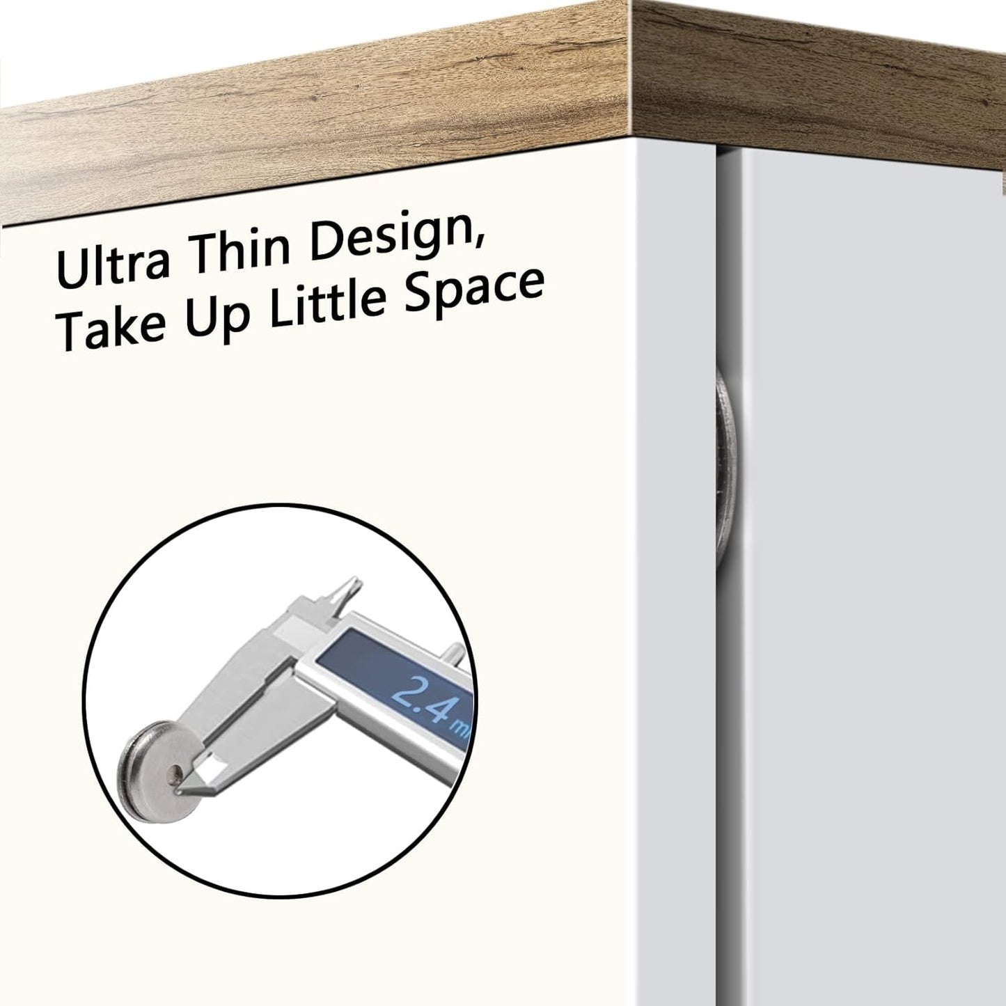 Mousike Magnetic Door Catch Ultra Thin Cabinet Magnets Stainless Steel Drawer Magnet Catch for Sliding Door Closure Kitchen Cabinet Cupboard Closet Closer (8Pack)