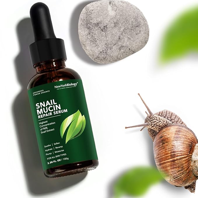 New York Biology 96% Korean Snail Mucin Serum for Face 3.38 Fl. oz 100 ml – Facial Skin Care Snail Mucin Moisturizer for Dry, Dull Skin and Wrinkles – Skin Care Hydrating Face Serum