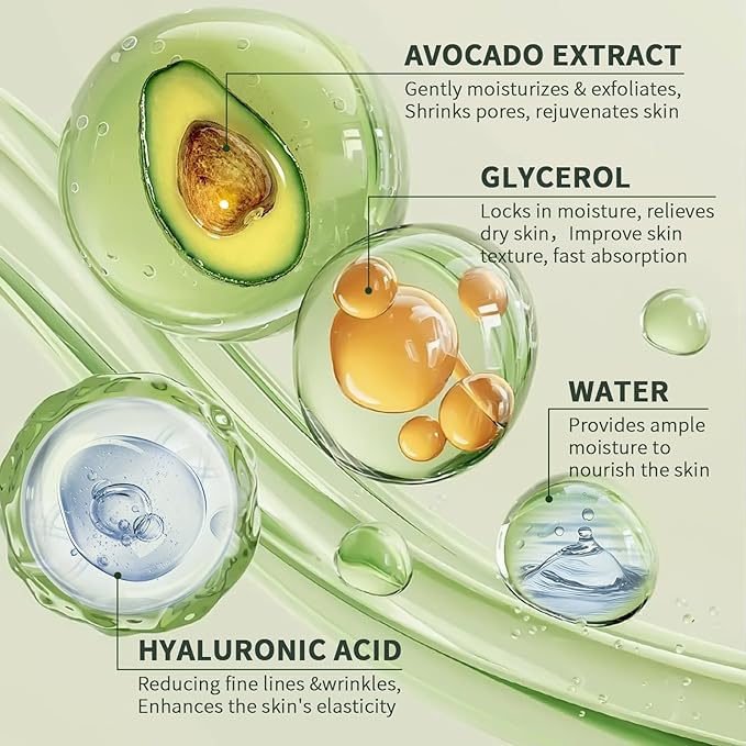 Avocado Skin Care Set, 4 PCS Moisturizing Skincare Set, Anti Aging Skin Care Routine Kit For Women With Toner, Lotion, 2 PCS Eye Cream, Travel Facial Skincare Kits, Daily Skin Care.