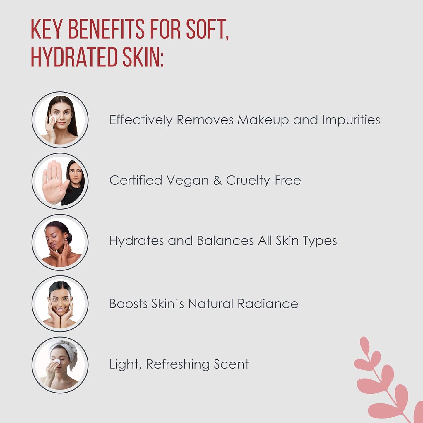 Micellar Water for Sensitive Skin with Organic Aloe Vera - 99.1% Natural Ingredients, Vegan, Hydrating Facial Cleanser & Micellar water Makeup Remover - 13.5 Fl Oz (Magnolia for All Skin Types)