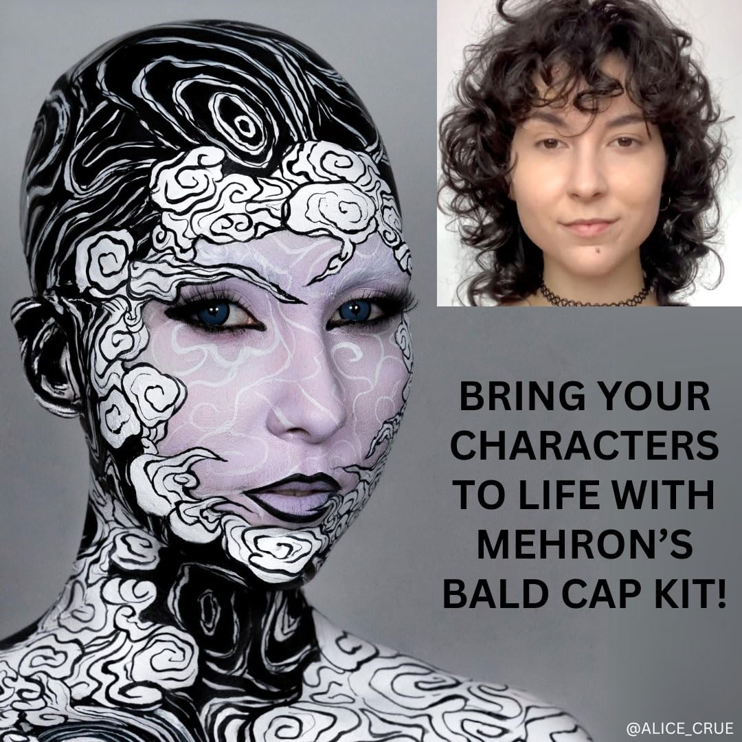 Mehron Makeup Premium Character Kits| Makeup Kits for Halloween & Cosplay| Made in the USA | Complete Kit | Includes Tools & Instructions on How to Create the Look | (Bald Cap)