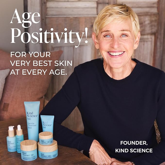 Kind Science 5-Piece Deluxe Anti Aging Skin Care Set for Day + Night Hydration, Anti Aging Treatment, Cleansing & Exfoliation - For Dry and Sensitive Skin - Fragrance Free, Cruelty Free