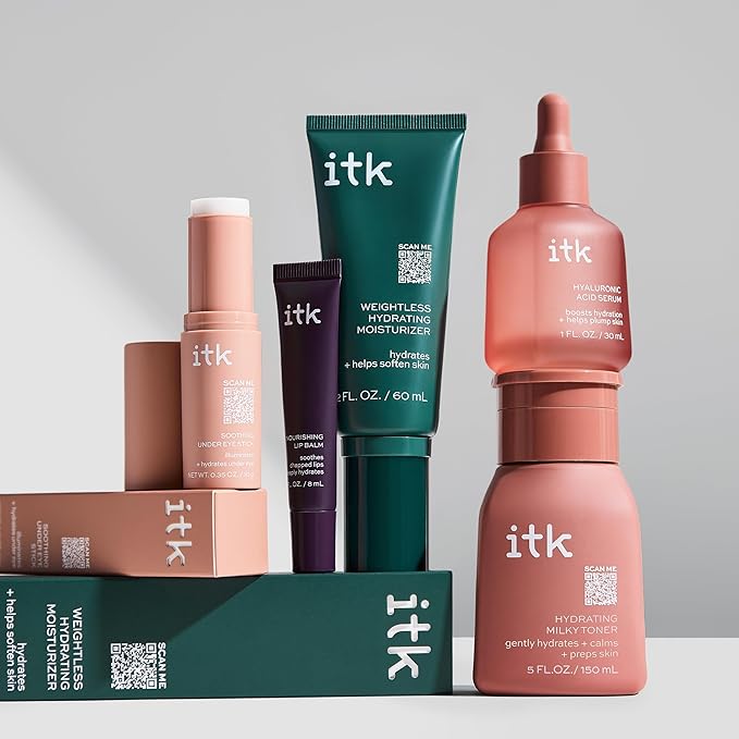 ITK Hyaluronic Acid Serum with Niacinamide & Squalane - Hydration & Plumping Anti-Aging Serum For Face - Deep Moisture Hydrating Face Serum For Sensitive + Dry Skin - Vegan + Cruelty Free, 1 Fl Oz