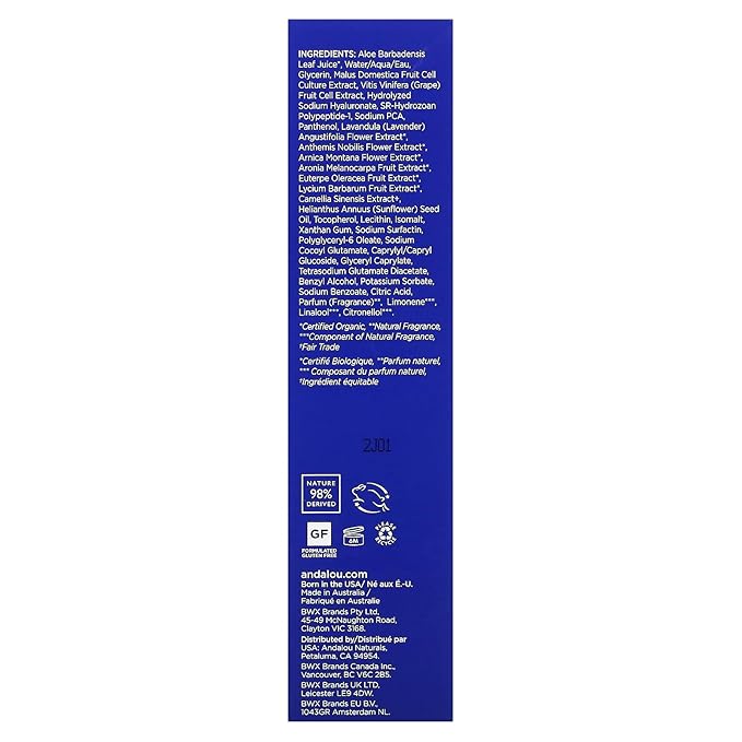 Andalou Naturals Face Mist, Moisture Boost Facial Spray with Hyaluronic Acid & Collagen, Hydrating & Moisturizing Skin Care for Dry and Dehydrated Skin, 6 fl oz