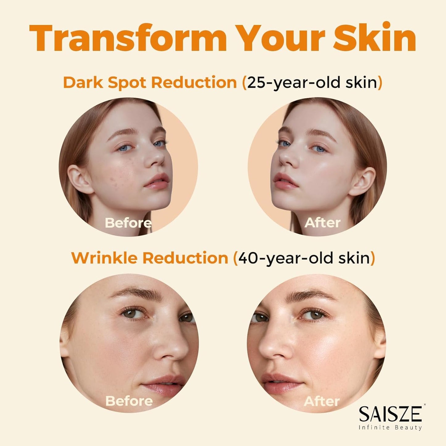 Vitamin C Serum for Face, Facial Serum for Dark Spot, Anti Aging with Vitamin C, Hyaluronic Acid, Christmas Stocking Stuffers, Skin Care Gifts for Women, 60ml