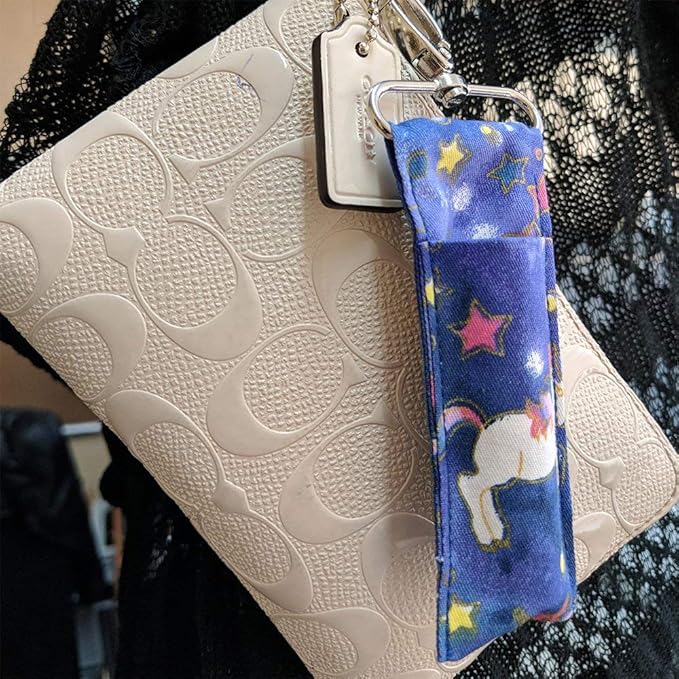 Birdz 2 UNICORN Patterned Material Lip Balm Holsters LIPSTICK HOLDERS WITH Metal Clip