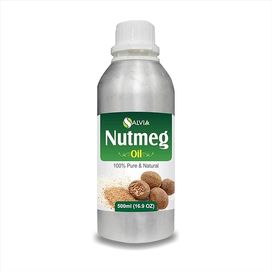Salvia Nutmeg (Myristica Fragrans) Essential Oil 100% Pure & Natural Undiluted Uncut Oil | Use for Aromatherapy (500ml)