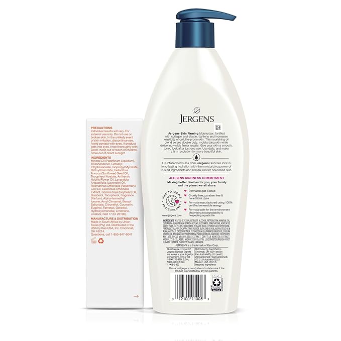 Bio-Oil Skincare Oil 4.2oz and Jergens Skin Firming Moisturizing Body Lotion Dry Skin 16.8 oz Trail Pack, Hydrating Moisturizer, Oil for Dry Skin, Firming Body Lotion Trial Pack
