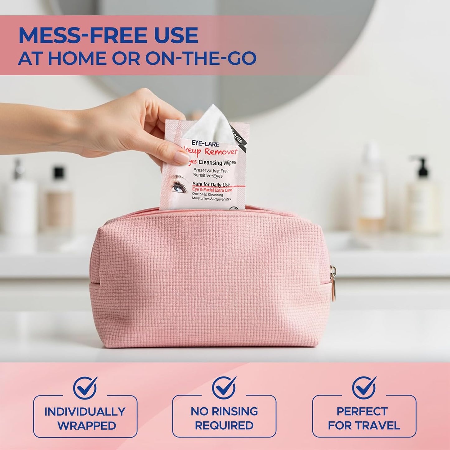 Dr. FIscher Makeup Remover Wipes - Sensitive Skin Formula, Individually Sealed, No Rinse, Eyes and Face Safe (30)