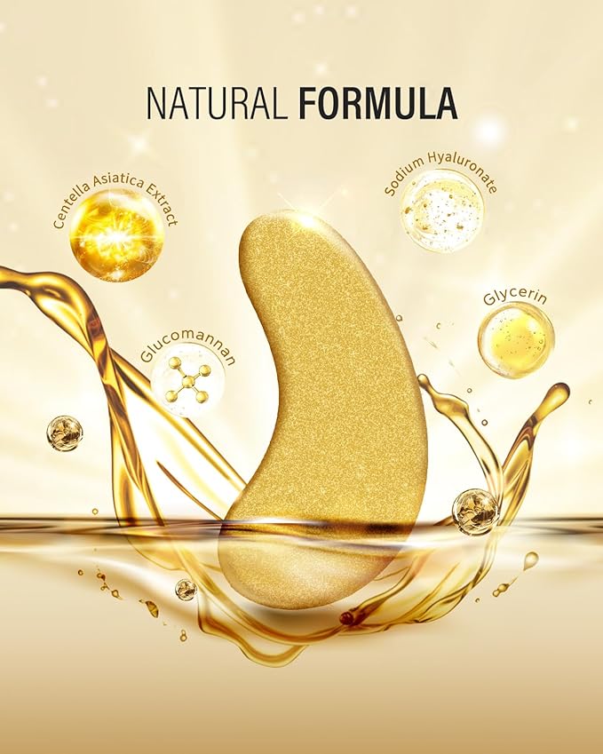 24K Gold Under Eye Patches (25 Pairs) & Q10 Anti-Wrinkle Night Cream, Pro-Retinol Face Moisturizer for Firming, Hydrating & Anti-Aging Skincare