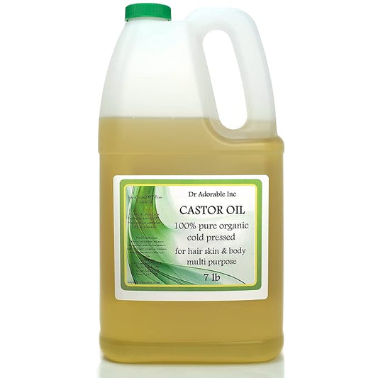 Dr Adorable - 7 lb - Premium Castor Oil - 100% Pure Natural Organic Cold Pressed